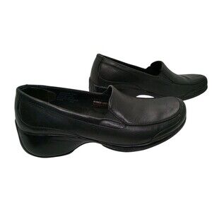 Rockport Shoes Women 9.5M Waterproof Black Leather Slip On Cushioned Comfort